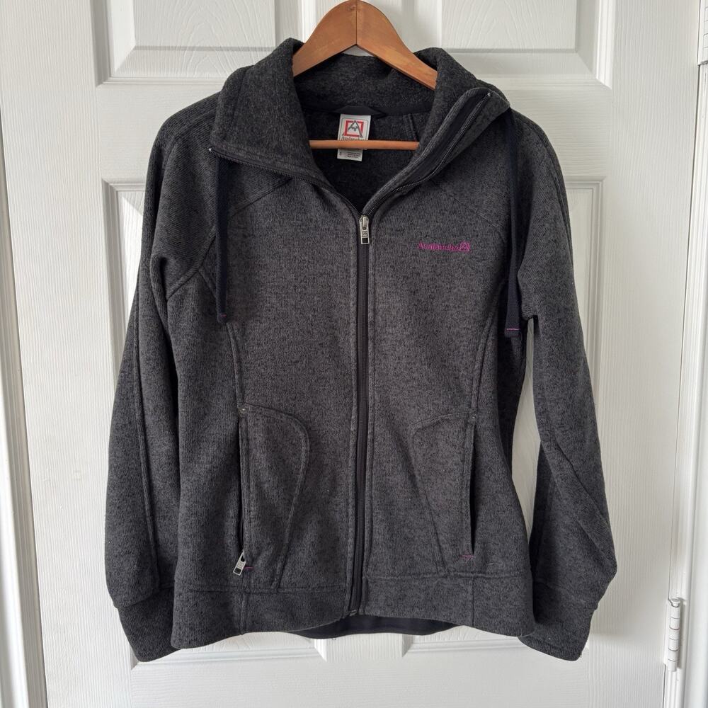 Avalanche Full Zip Up Jacket Womens Size S Dark Gray Fleece Pockets Casual